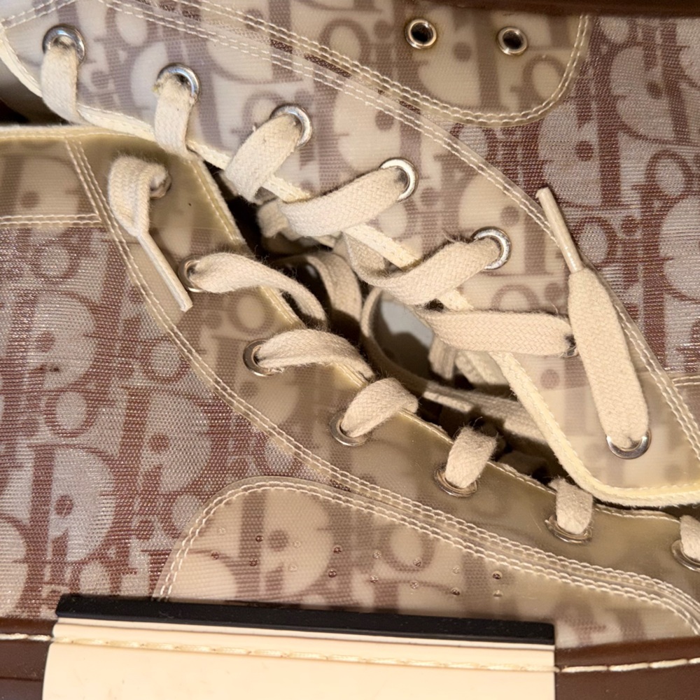 Dior B23 Oblique High-Top Sneakers – Brown/Beige Monogram - Picture 2 of 14